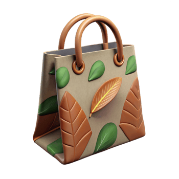 elegant creative Reusable Shopping Bag with Floral Print Isolated premium png