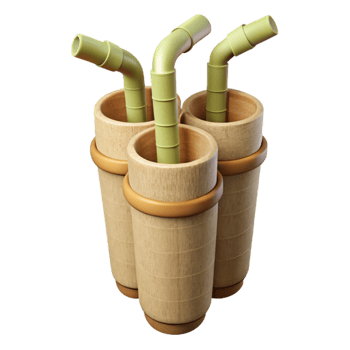 magnificent vintage Reusable Straws Bamboo Isolated png