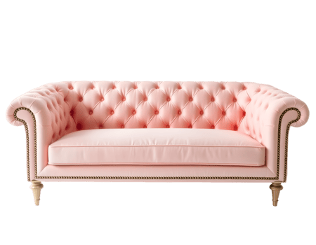 Vintage pink sofa isolated on transparent background png