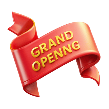 wonderful classic Ribbon Banner Grand Opening Red and Gold Transparent Background high resolution png