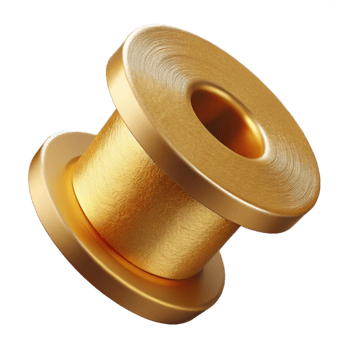 beautiful vintage Ribbon Spool Gold Isolated on White Background professional png