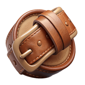 beautiful rustic Rich Brown Leather Belt Stitching Detail Isolated exclusive png