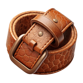 vibrant classic Rich Brown Leather Belt Stitching Detail Isolated original png