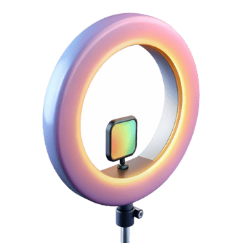 elegant vintage Ring Light Selfie Setup Transparent Background detailed png