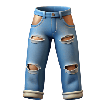 wonderful traditional Ripped Jeans Front View with Transparent Background png