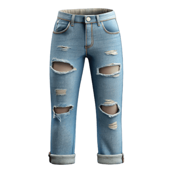 wonderful minimalist Ripped Jeans Light Wash Front View Cutout authentic png