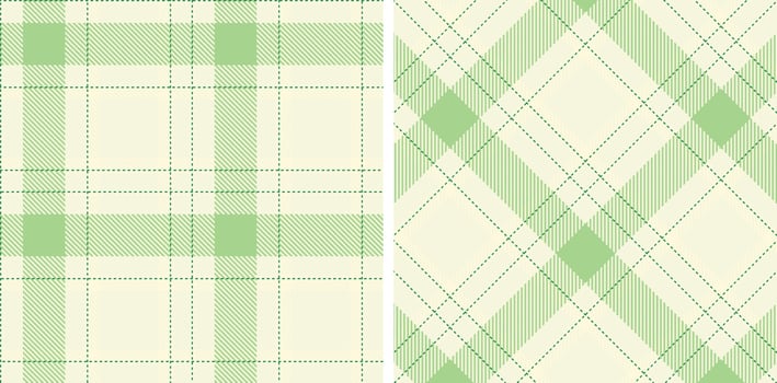 Cool Off White and Cool Dark Sea Green Seamless Tartan Fabric Design vector