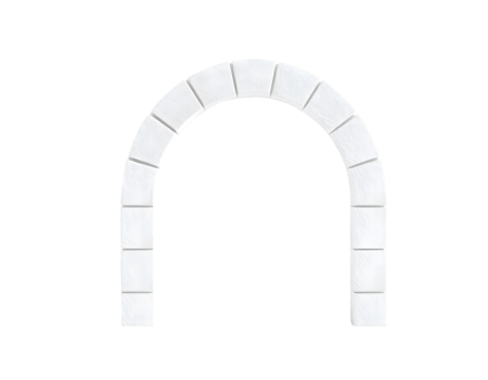 Archway made of white paper isolated on transparent background png