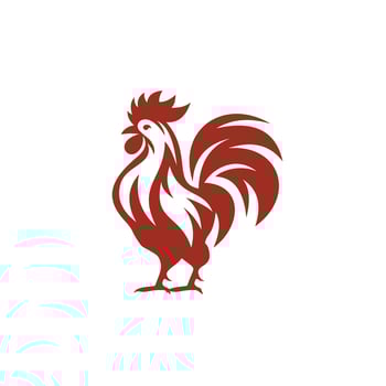 red rooster animal logo design vector