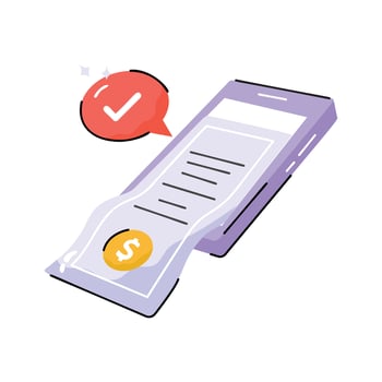 Visually appealing hand drawn icon of invoice payment vector