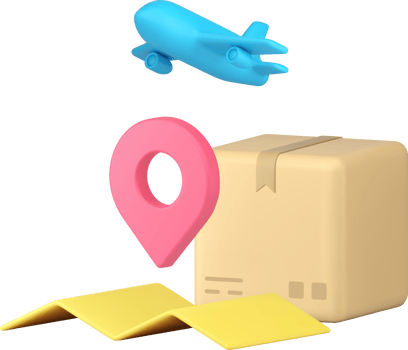 Airmail postal parcel cargo air delivery logistic service 3d icon png