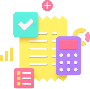 Budget tax accounting receipt financial analyzing 3d icon png