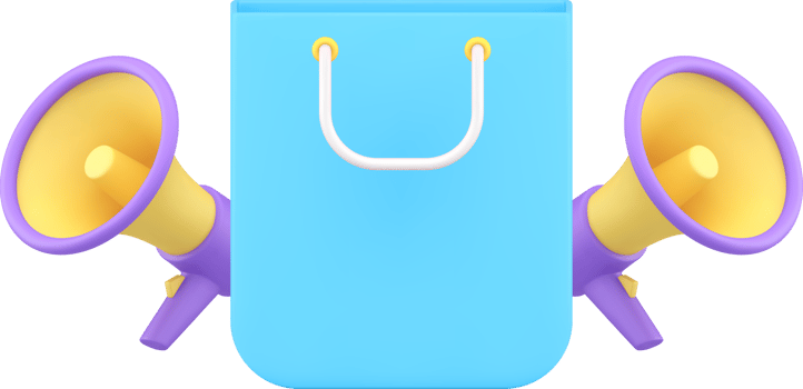Shopping sale announcement marketing advertising 3d icon png