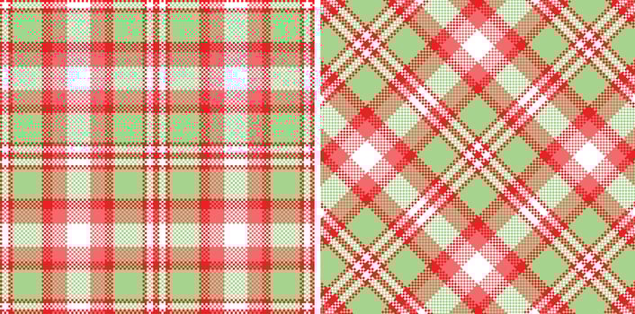 Light Fire Engine Red and Cool White Seamless Madras Plaid Textile Design vector