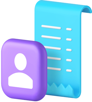 Personal receipt bill tax invoice financial checkout document 3d icon png