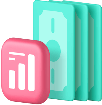Cash money dollar budget balance accountancy financial analyzing 3d icon png