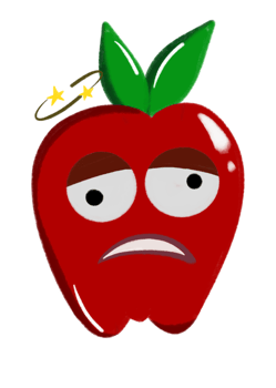 dizzy apple emoji cartoon png