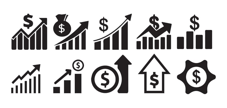 Growth and earning icon vector