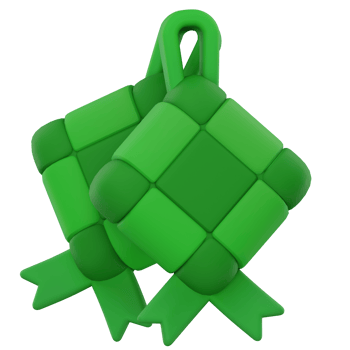 Ketupat Ramadhan 3D Icon Illustration png