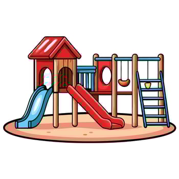 Colorful playground equipment vector