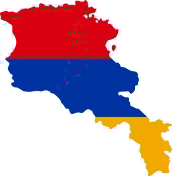 State borders country Armenia. Armenian border. Armenia map. Card silhouette. Banner, poster template. Independence Day. vector