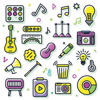 Creative Music and Audio Visual Icons vector