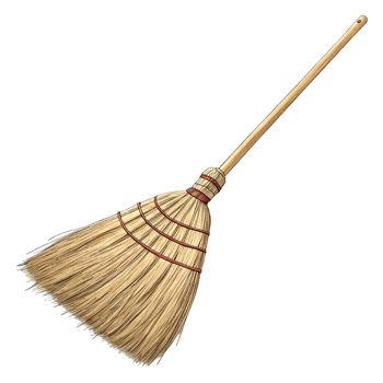 Traditional Straw Broom for Cleaning and Sweeping png
