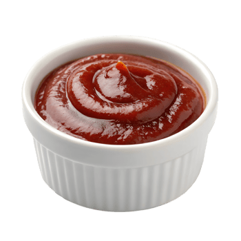 Delicious Red Ketchup in White Bowl png