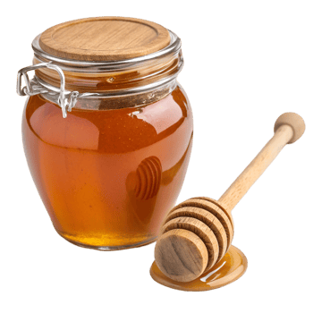 Natural Honey in Glass Jar with Dipper png