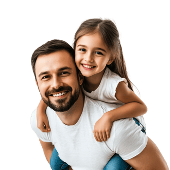Happy Father Carrying Daughter on Transparent Background png