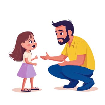 Father Comforting Sad Daughter on Transparent Background png