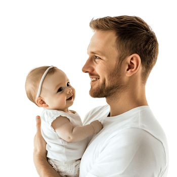 Father Holding Baby Girl on Transparent Background png