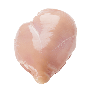 Fresh raw chicken breast cut available for cooking and meal preparation. png