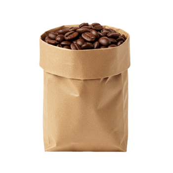 Coffee beans stored in a bag for preserving flavor and freshness. png