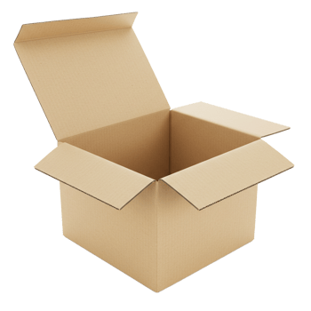 Cardboard box used for storage, shipping, or organization of items. png