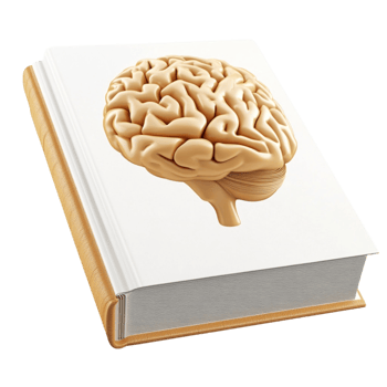 Ancient Book with Brain Illustration on Transparent Background png