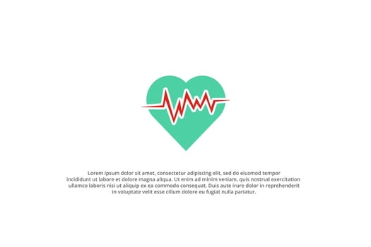 heart care ekg symbol rate logo vector