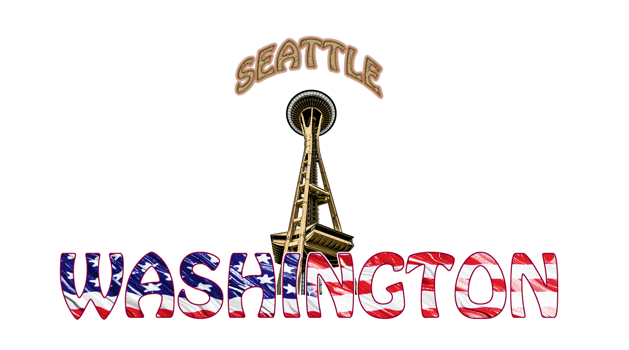 Washington typography with the Space Needle tower and Seattle on top. png