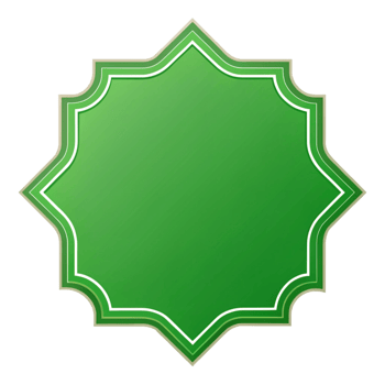 Islamic shape green label 3d frame is isolated on transparent background png