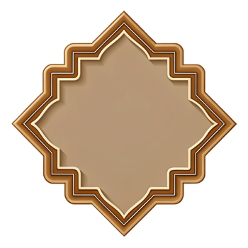 Islamic shape brown frame is isolated on transparent background png