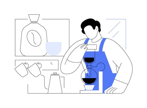 Siphon coffee maker isolated cartoon illustrations. vector
