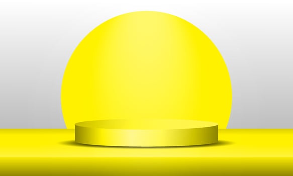 3D product podium background on empty floor. Abstract composition in minimalist design. Studio showroom product stage base. vector
