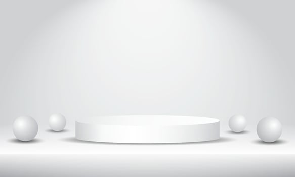 Stylish 3d empty podium platform for object exhibition. vector