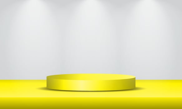 Realistic 3D cylinder podium background. Minimalist pedestal mockup, Abstract product display presentation, Display stage. vector