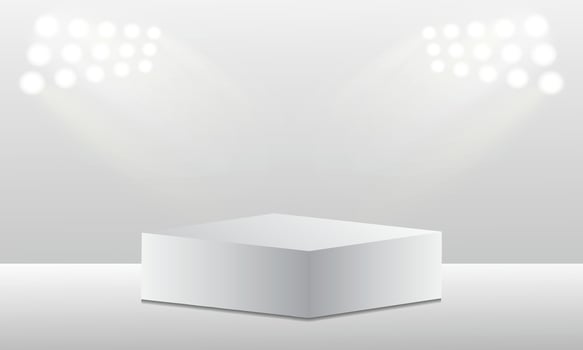 Simple 3D podium on background, Minimalist style, Product display, Mockup presentation. vector
