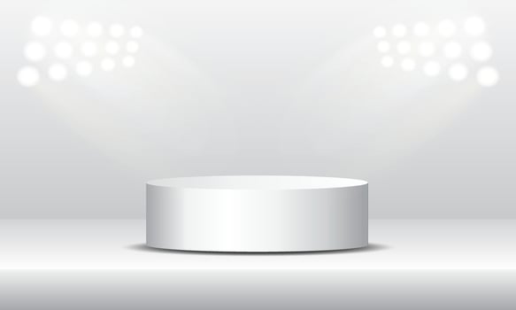Podium for product presentation. Podium with 3D background with geometric platform. Product presentation mockup. vector