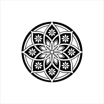 Floral Mandala Illustration with Modern Black and White Accents vector