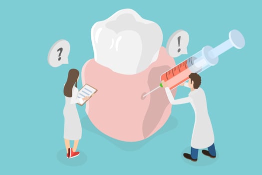 3D Isometric Flat Conceptual Illustration of Anaesthesia, Dental Care and Treatment vector