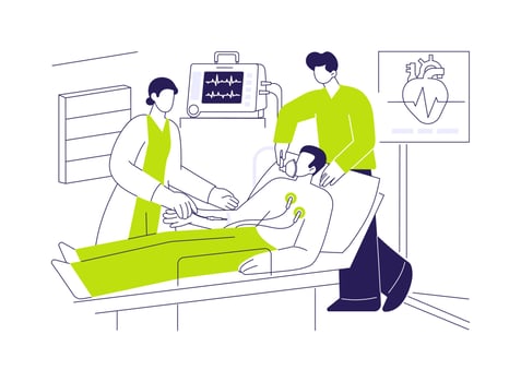 Chest pain abstract concept illustration. vector