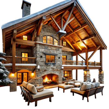 house in the snow is isolated on transparent background png